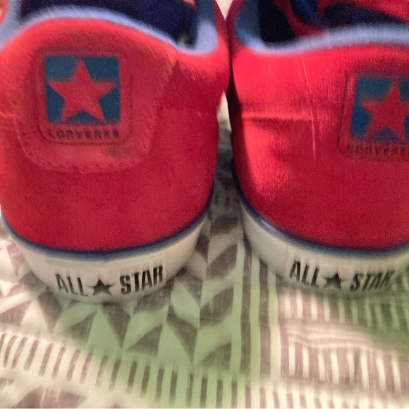 CONVERSE CONS KA-ONE VULC OX SHOES, RED SUEDE/ BLUE/ WHITE - Picture 9 of 11